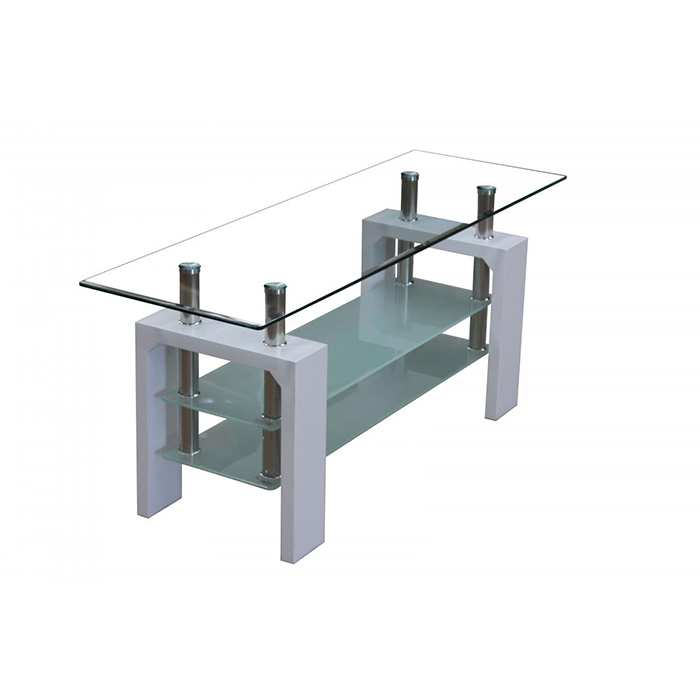Telford Glass Top Tv Unit Table In Black and White Finishes - Click Image to Close